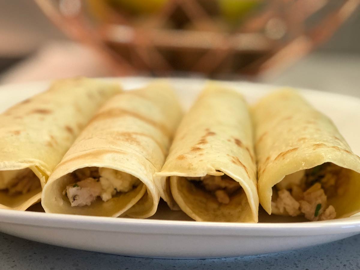 Panqueca de atum com queijo de cabra